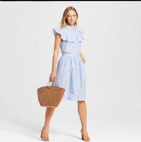 Who What Wear Ruffled Striped Top - Picture 4 of 4